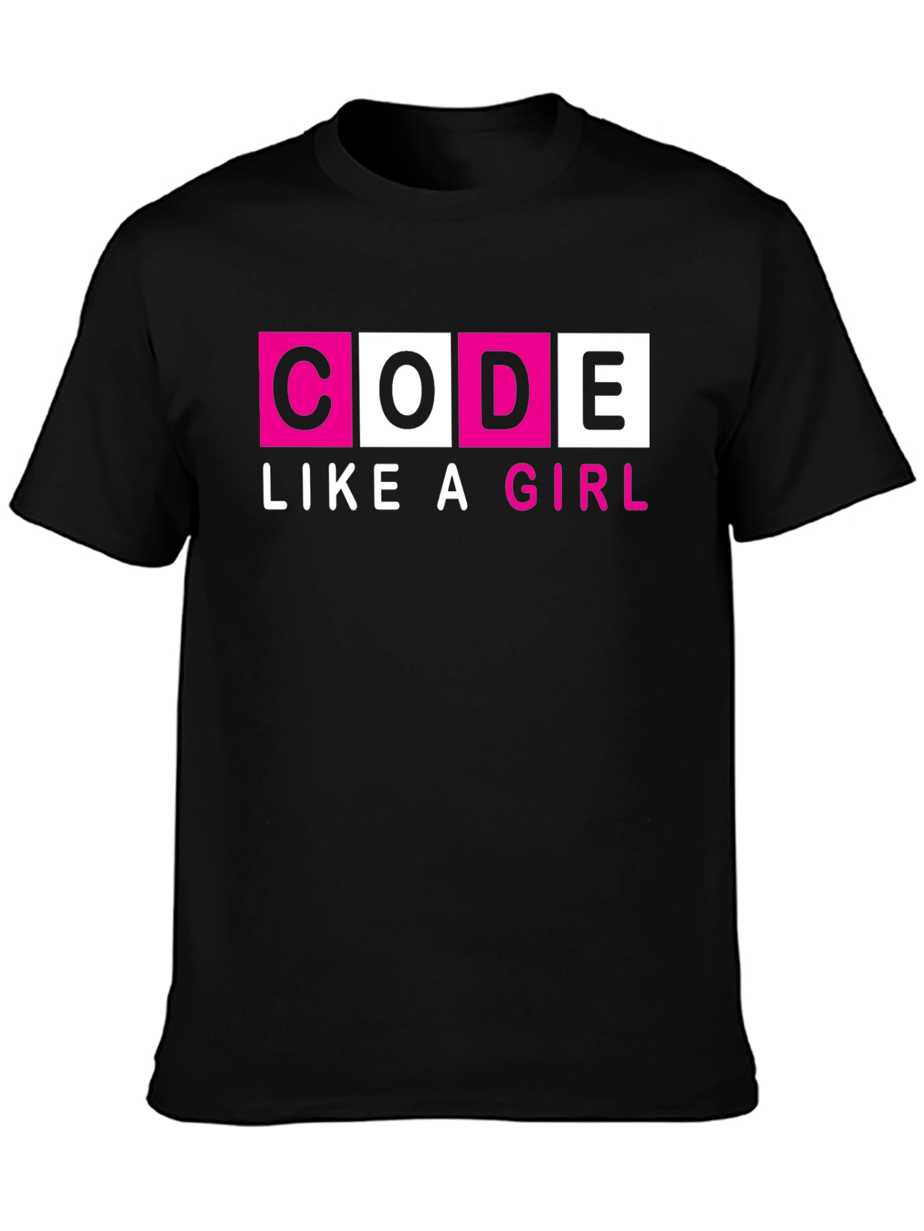 Code Like a Girl T-Shirt - Black Empowering Design