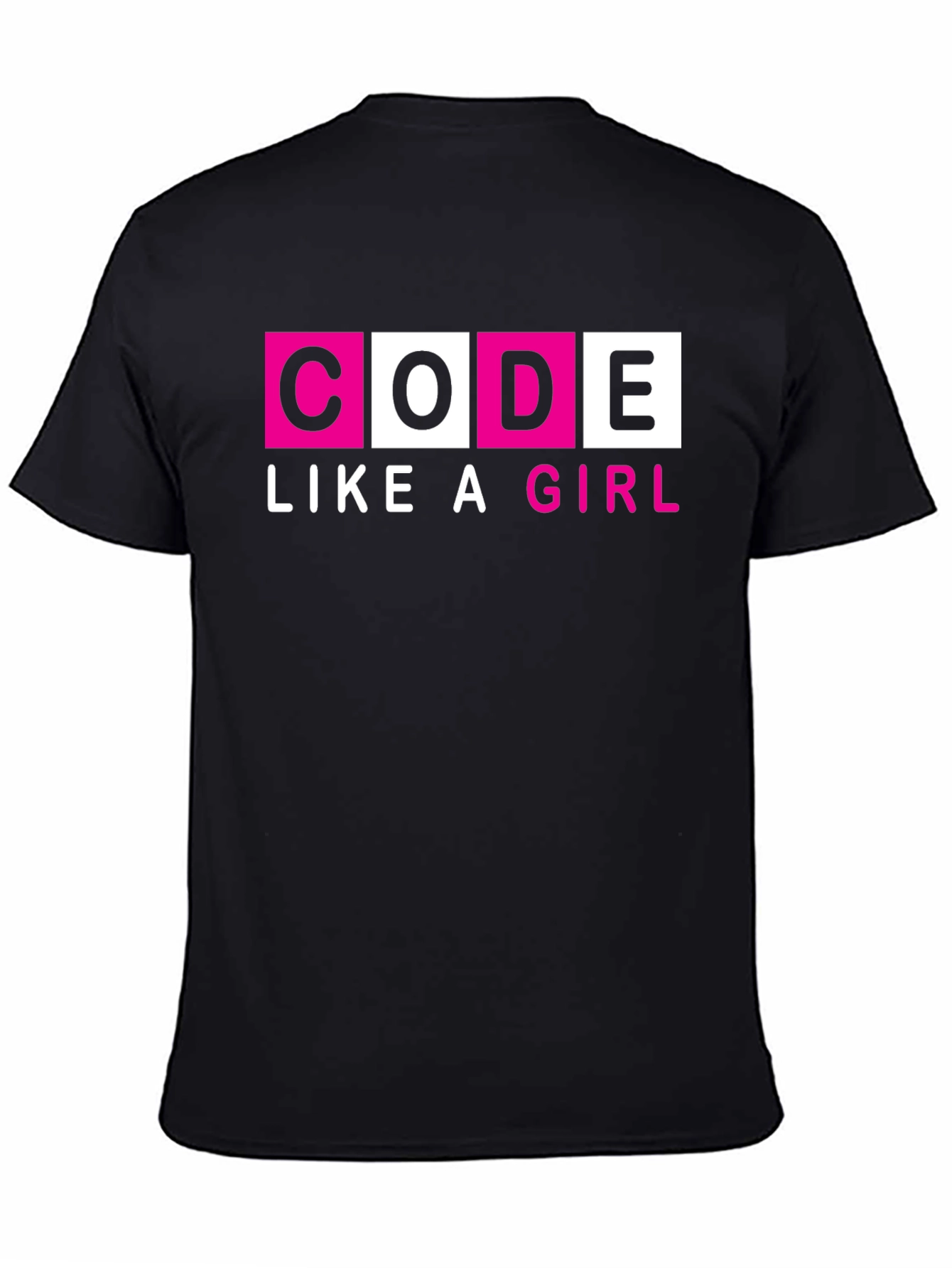 Code Like a Girl T-Shirt - Black Empowering Design