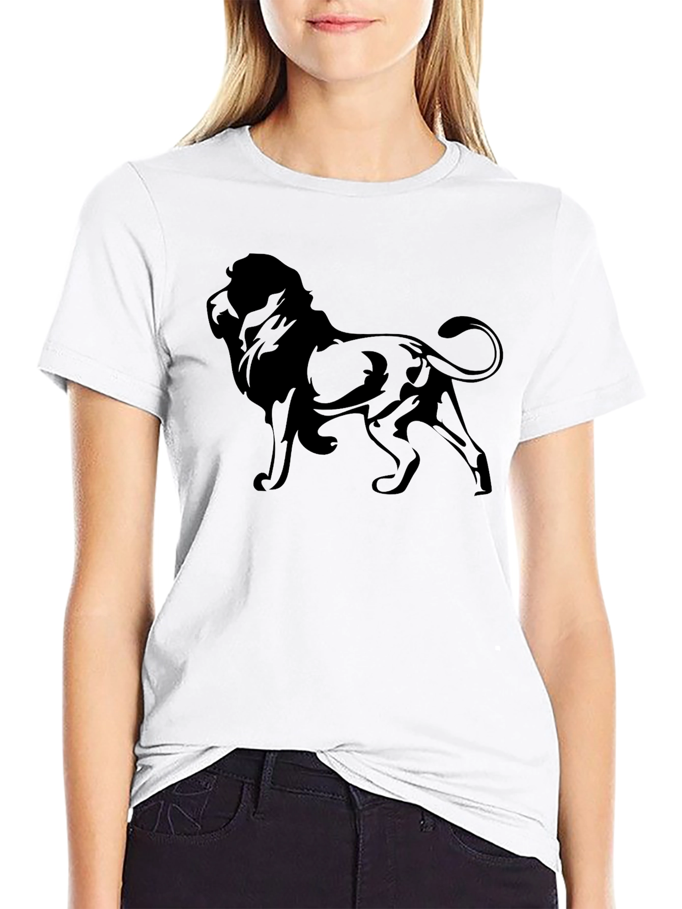 Lion Graphic T-Shirt - Stylish Black Tee