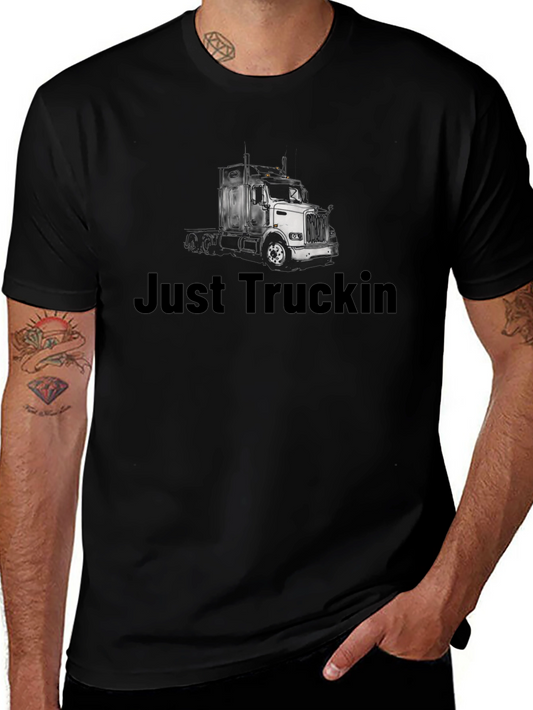 Just Truckin Black T-Shirt