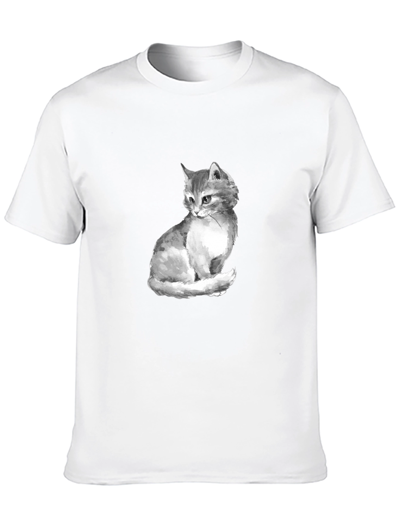 Cat Portrait Graphic Tee - Black Unisex T-Shirt