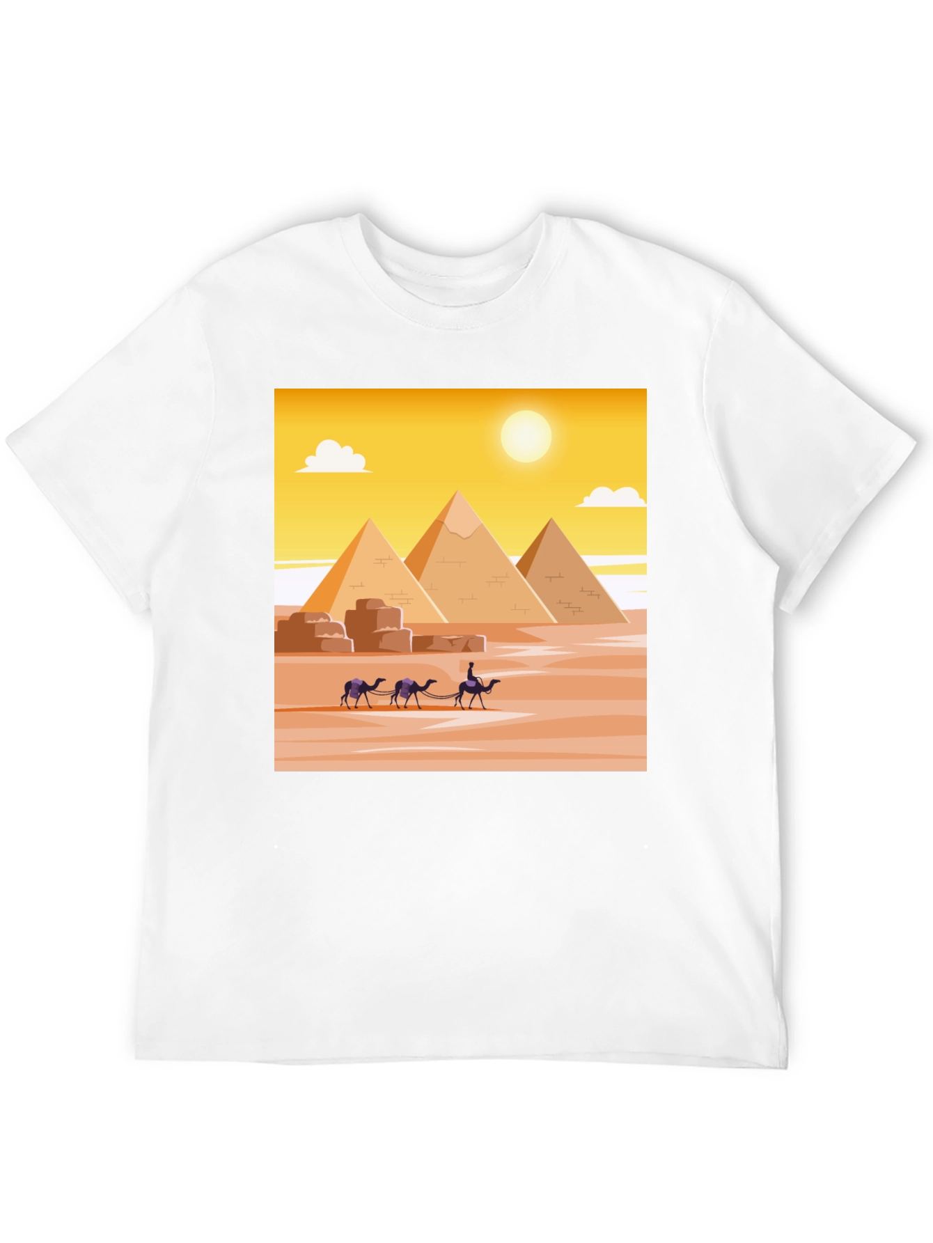 Egyptian Pyramids Graphic Tee - Classic Black T-Shirt