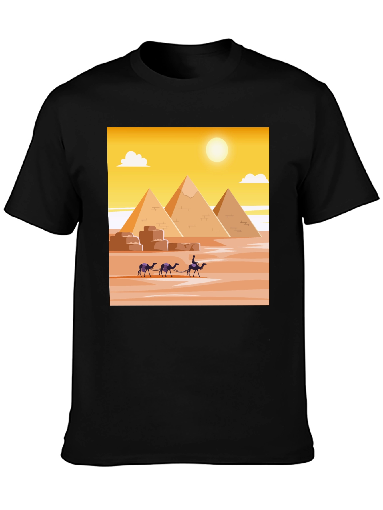 Egyptian Pyramids Graphic Tee - Classic Black T-Shirt