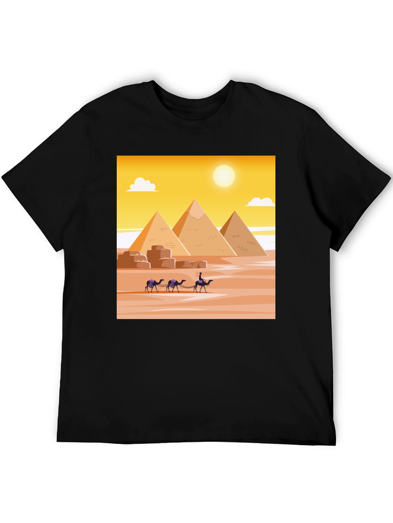 Egyptian Pyramids Graphic Tee - Classic Black T-Shirt