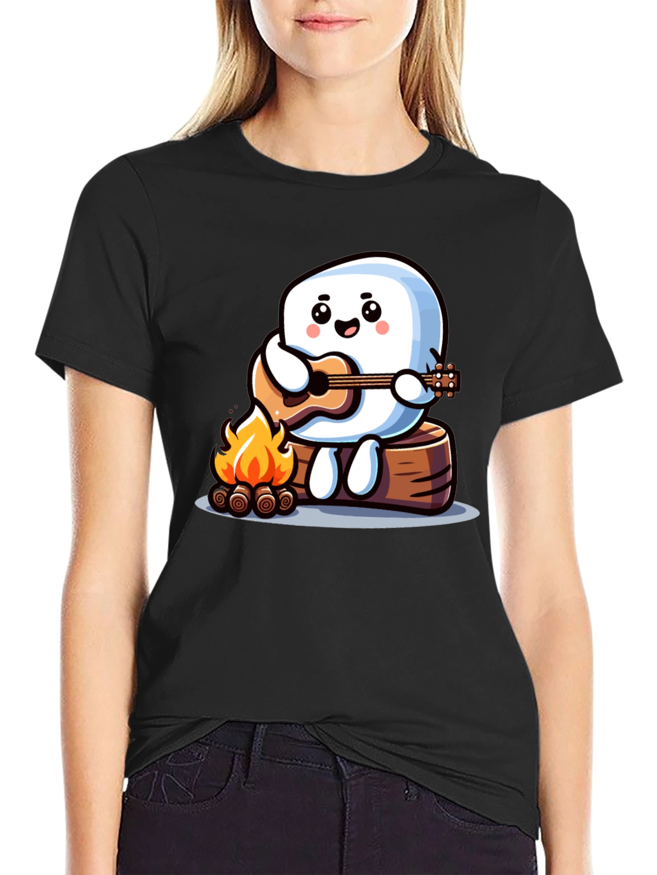 Campfire Marshmallow Musician T-Shirt