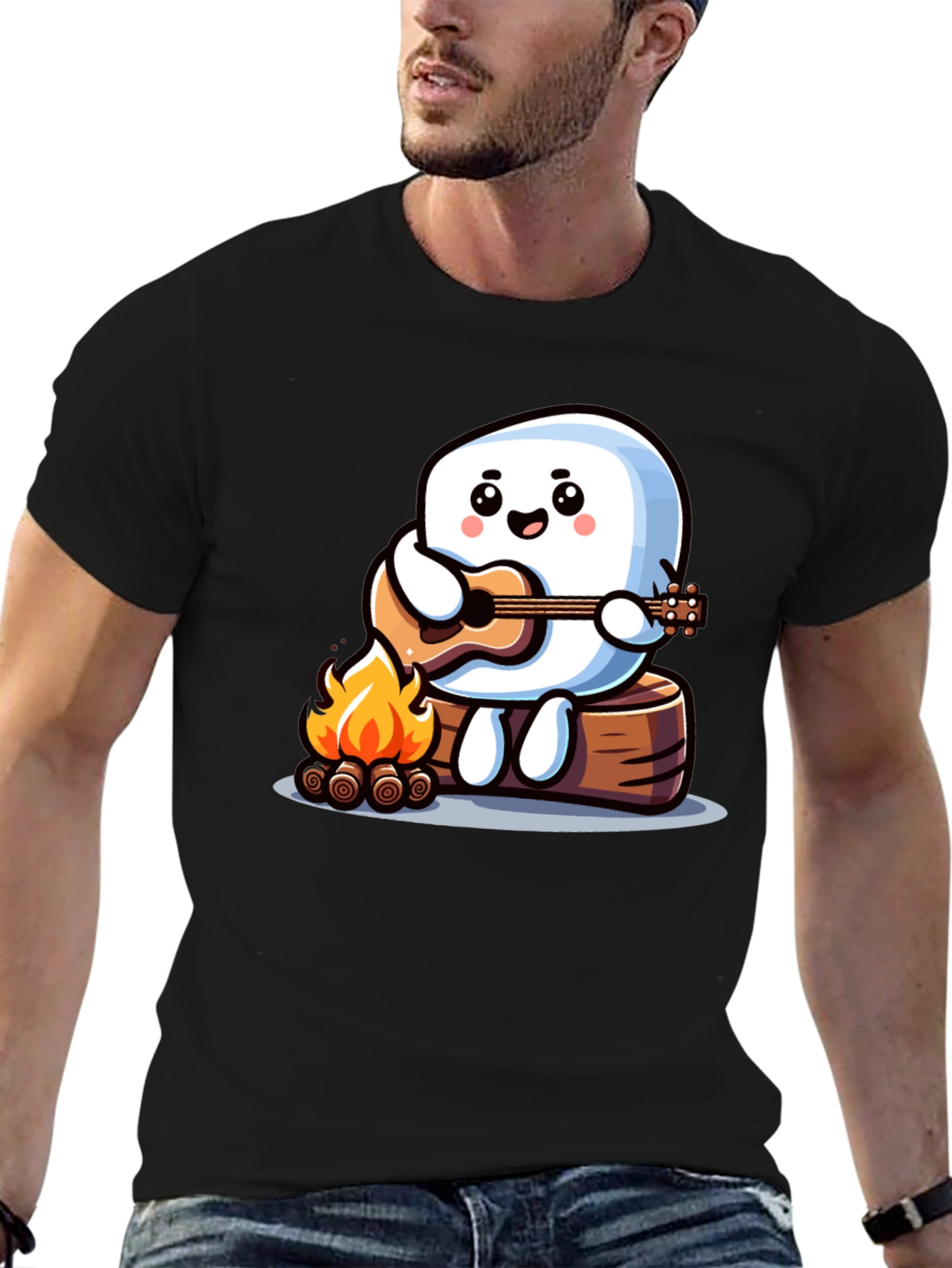 Campfire Marshmallow Musician T-Shirt