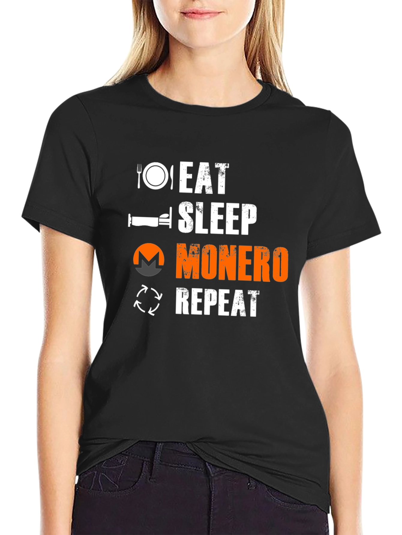 Eat Sleep Monero Repeat T-Shirt - Crypto Enthusiast