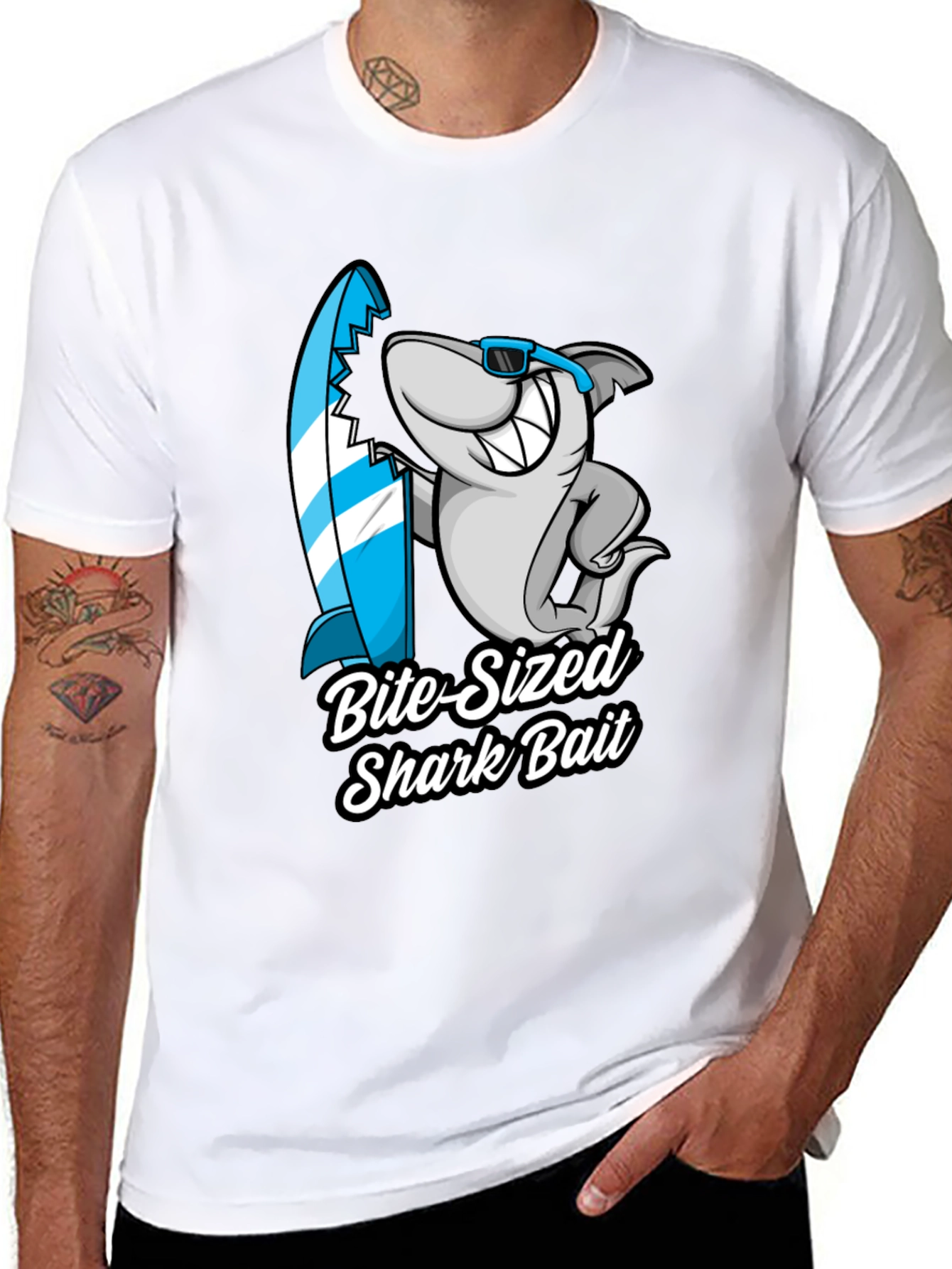 Bite-Sized Shark Bait Black T-Shirt