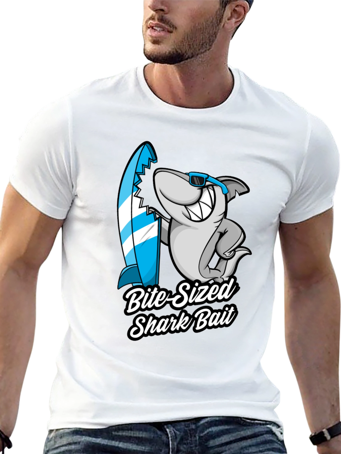 Bite-Sized Shark Bait Black T-Shirt