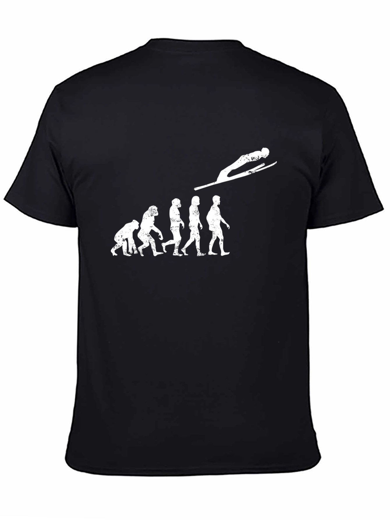 Evolution of Ski Jumping Black T-Shirt