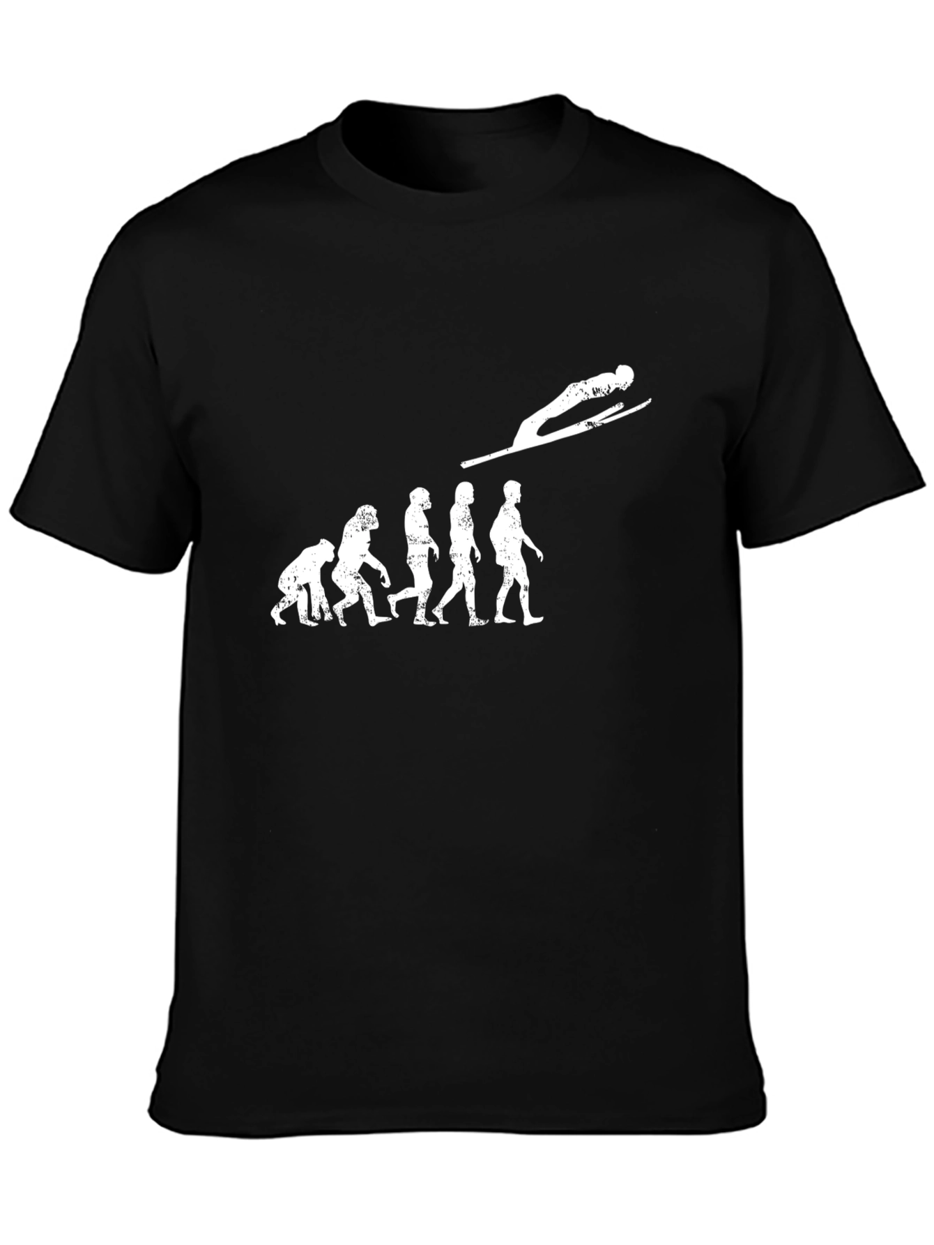 Evolution of Ski Jumping Black T-Shirt