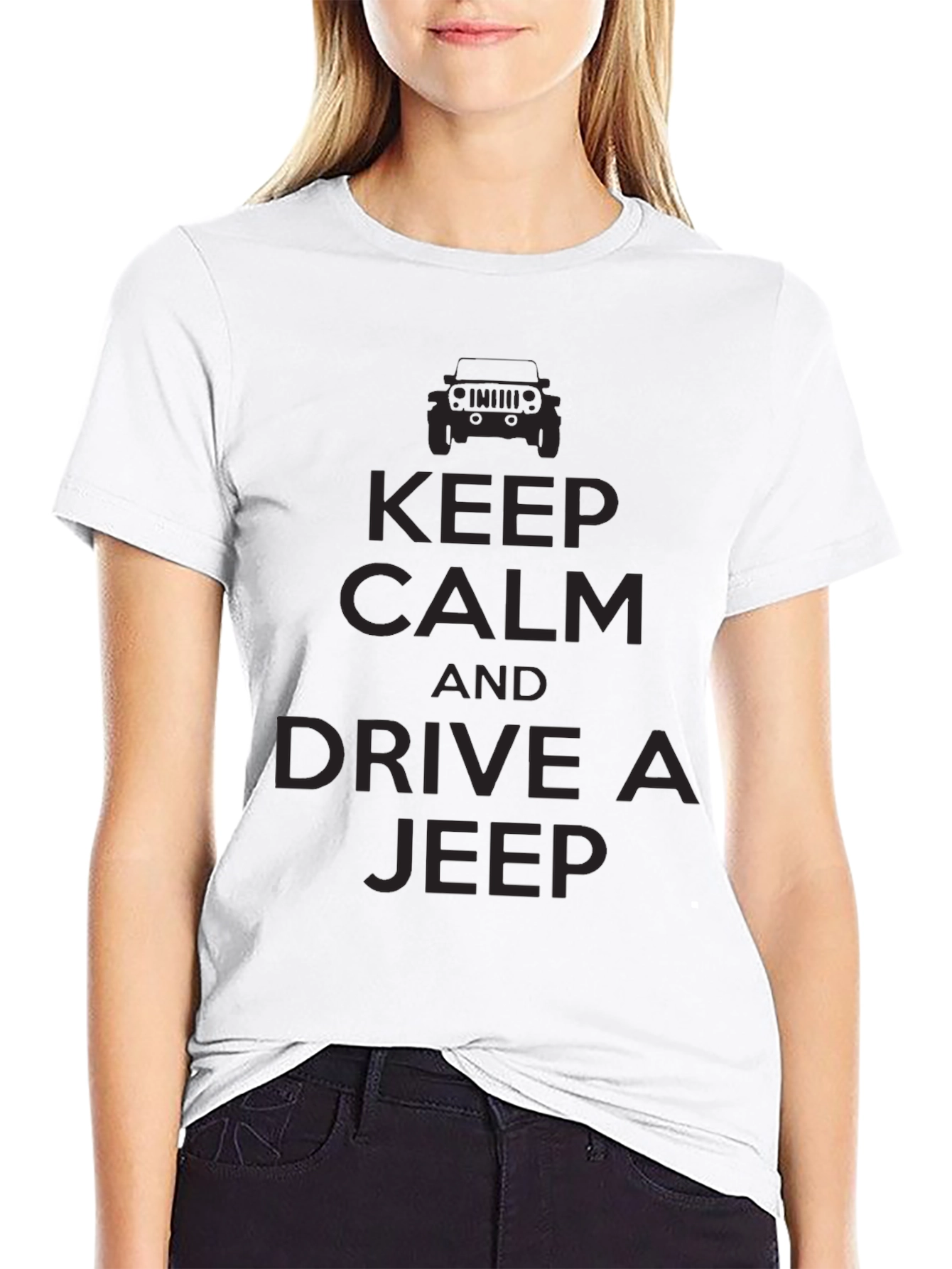 Keep Calm & Drive a Jeep T-Shirt - Black