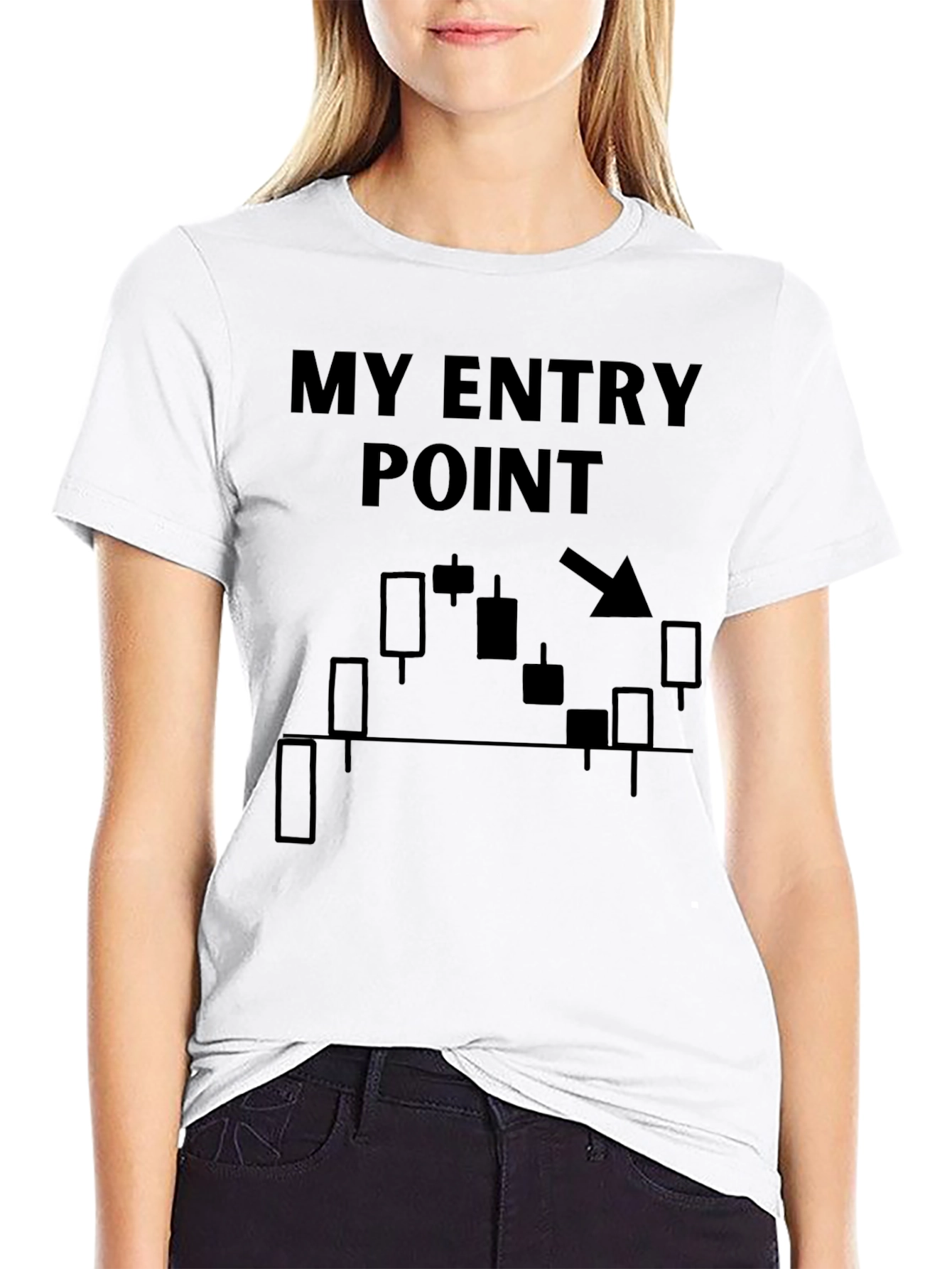 Trader Tee: My Entry Point Candlestick Chart T-Shirt