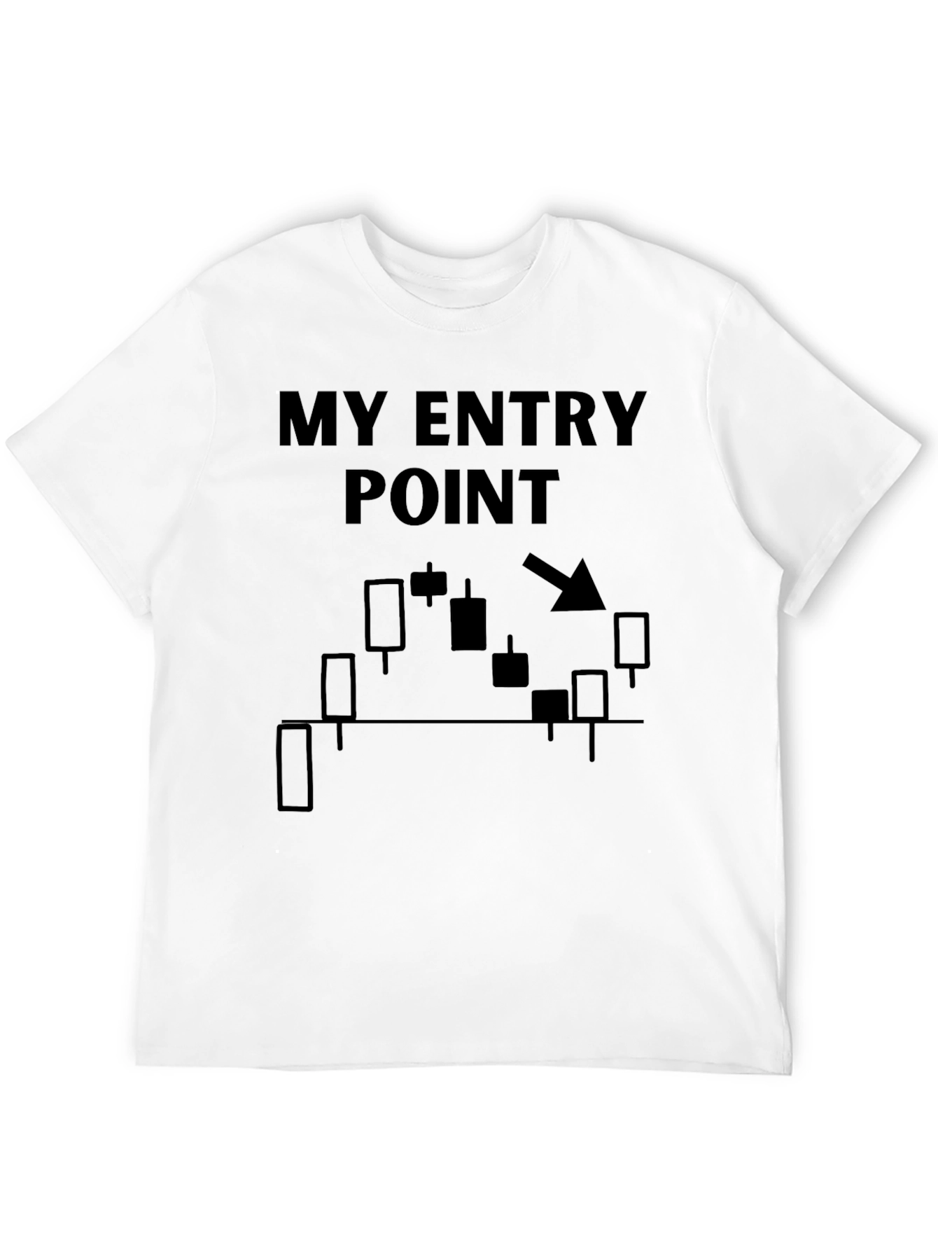Trader Tee: My Entry Point Candlestick Chart T-Shirt