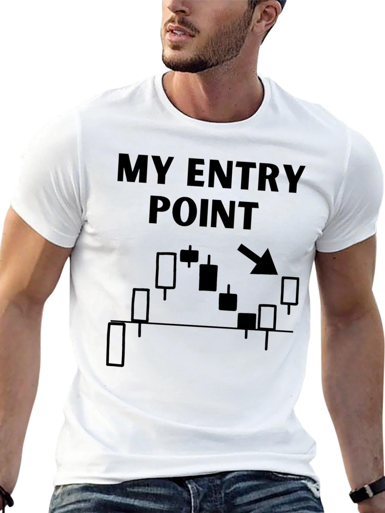 Trader Tee: My Entry Point Candlestick Chart T-Shirt