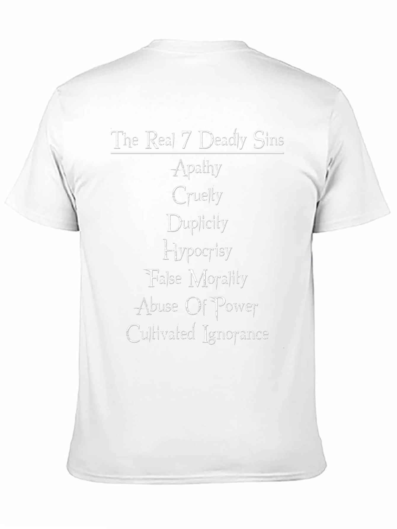 Seven Deadly Sins Graphic Tee - Black T-Shirt
