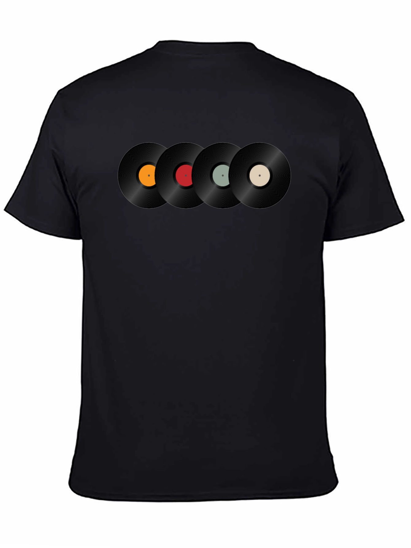 Retro Vinyl Record Graphic Black T-Shirt