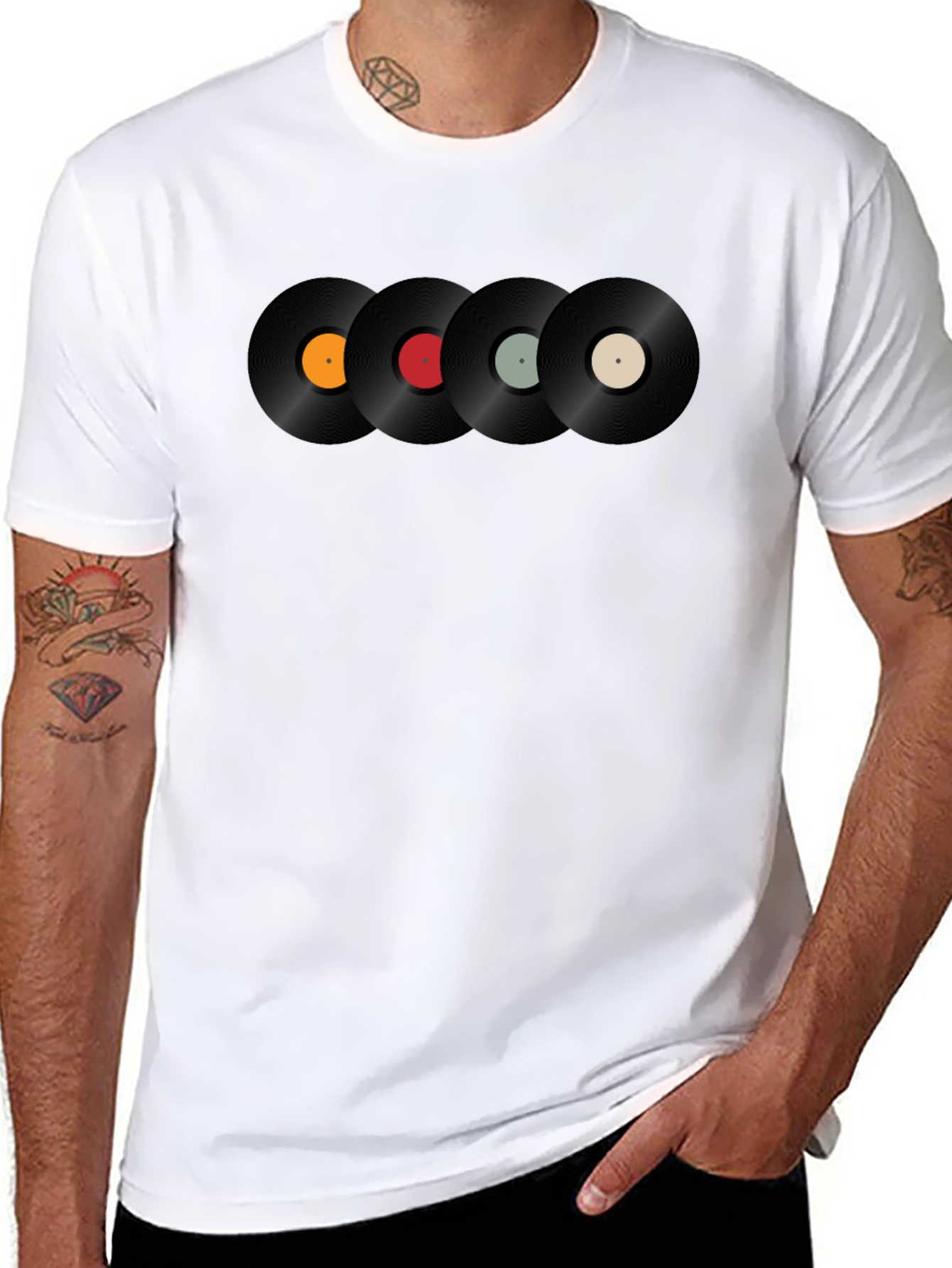 Retro Vinyl Record Graphic Black T-Shirt