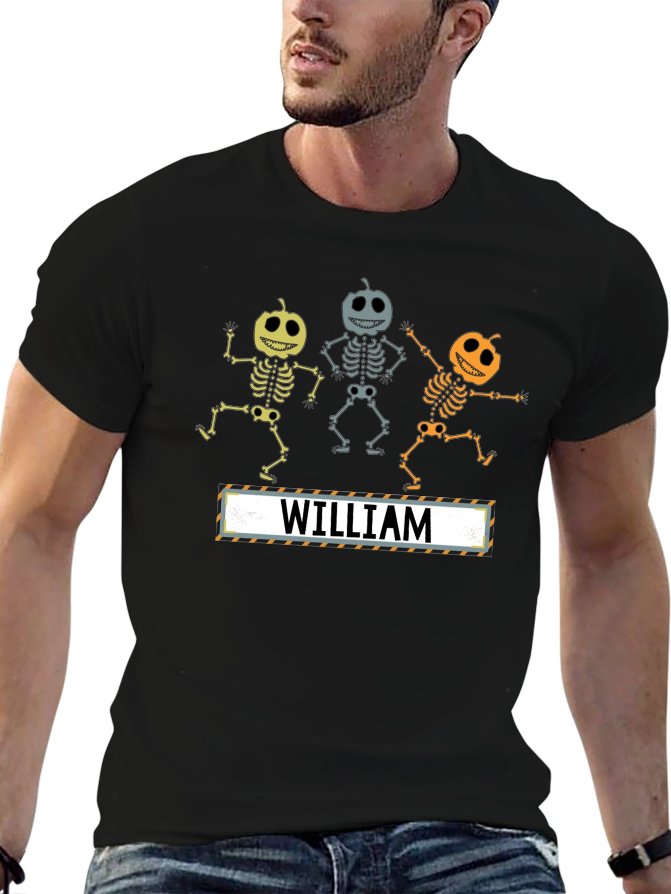 Halloween Pumpkin Skeleton Personalized T-Shirt