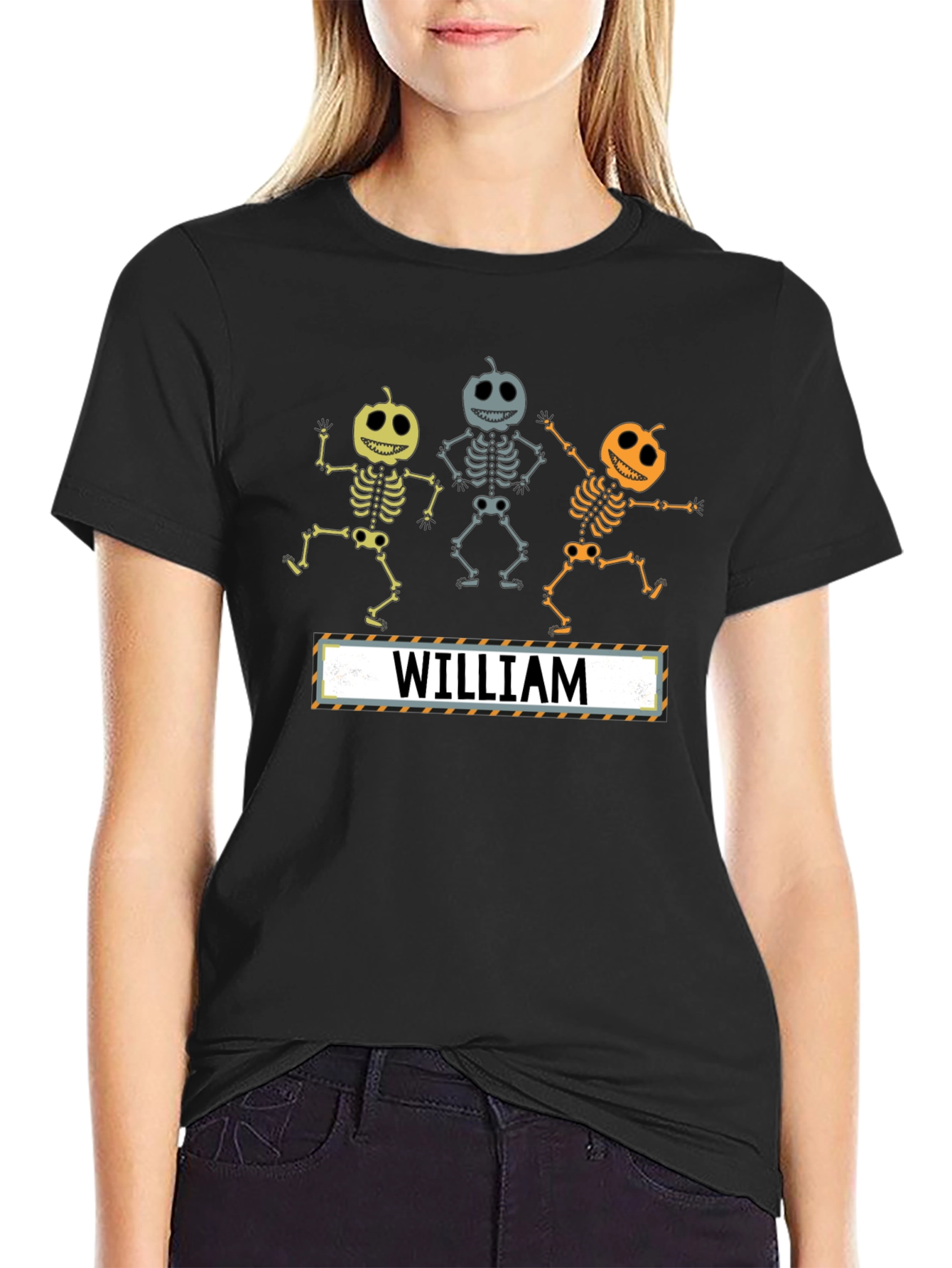 Halloween Pumpkin Skeleton Personalized T-Shirt