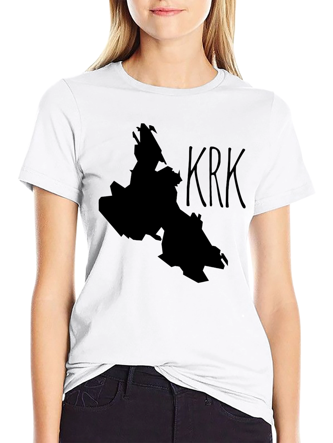 Krk Island Silhouette Black T-Shirt
