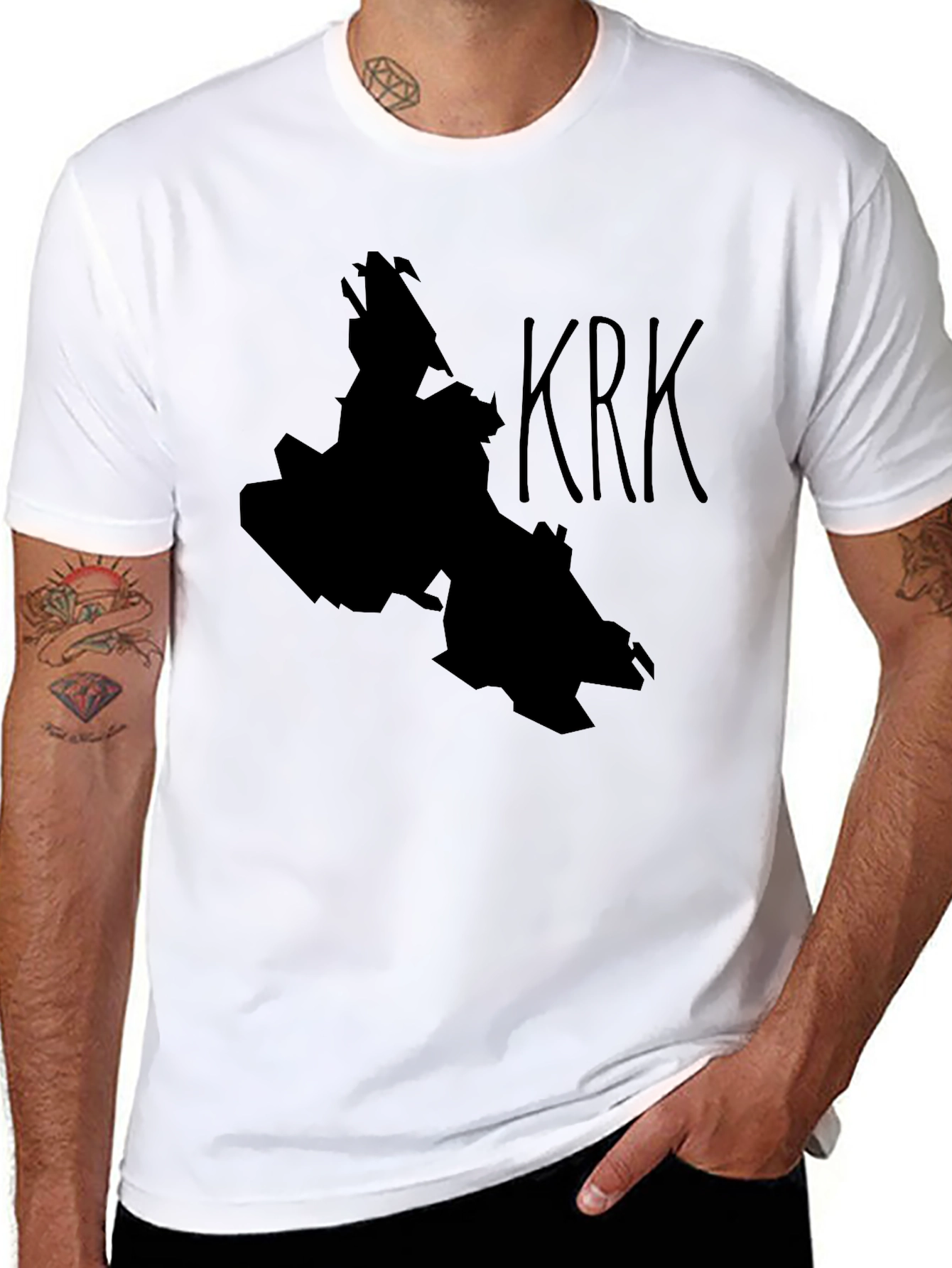 Krk Island Silhouette Black T-Shirt
