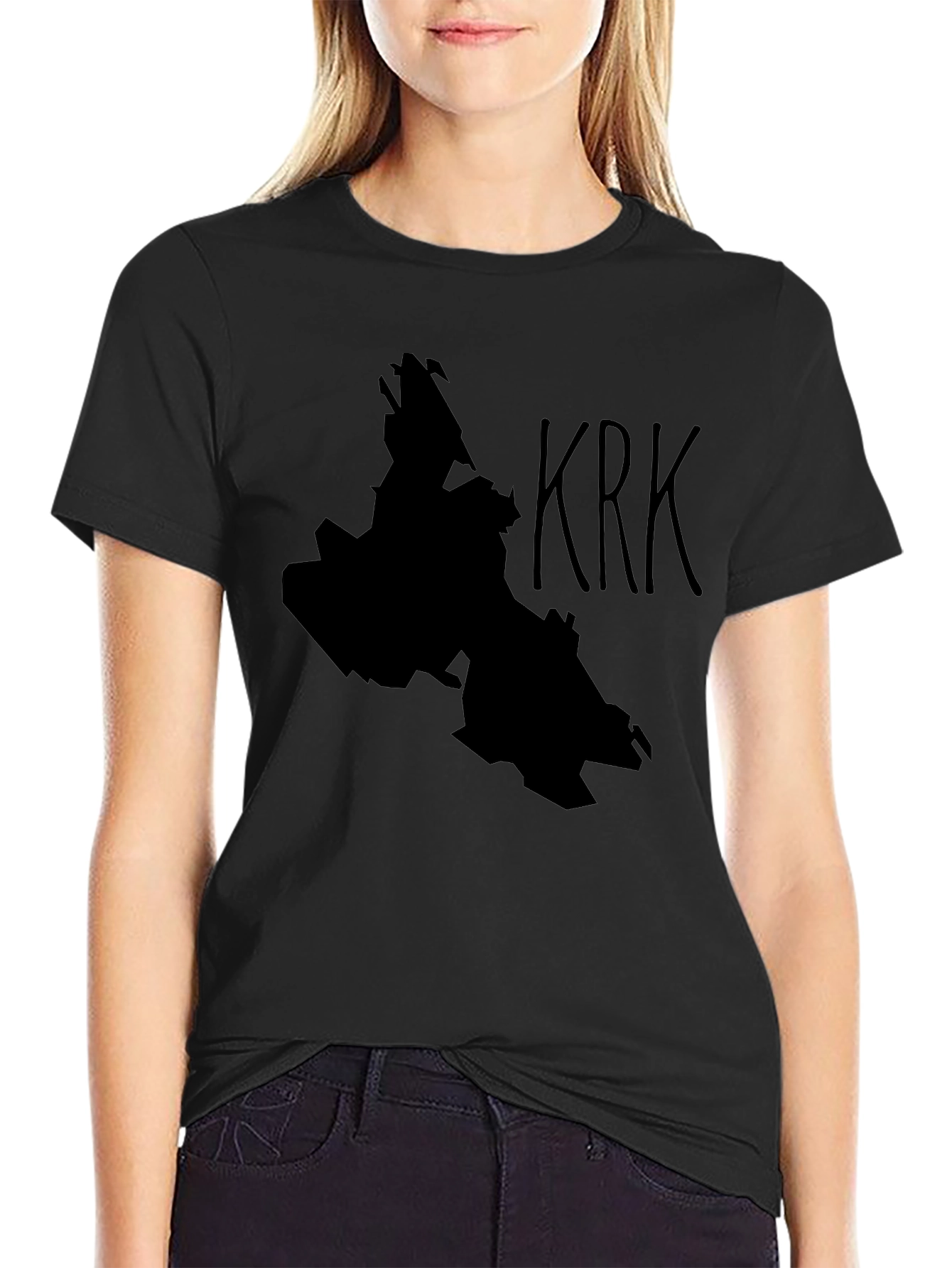 Krk Island Silhouette Black T-Shirt