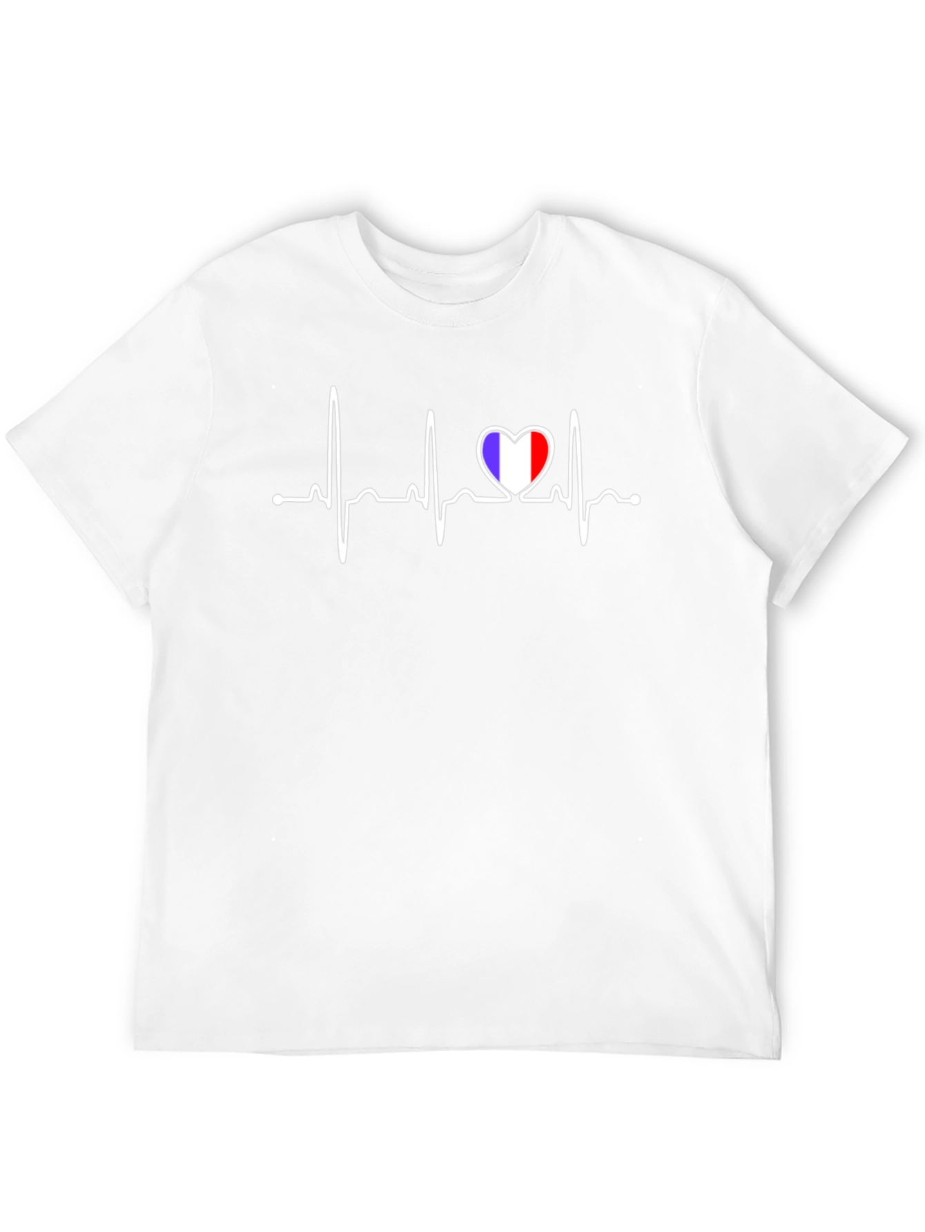 France Flag Heartbeat T-Shirt - French Pride Tee
