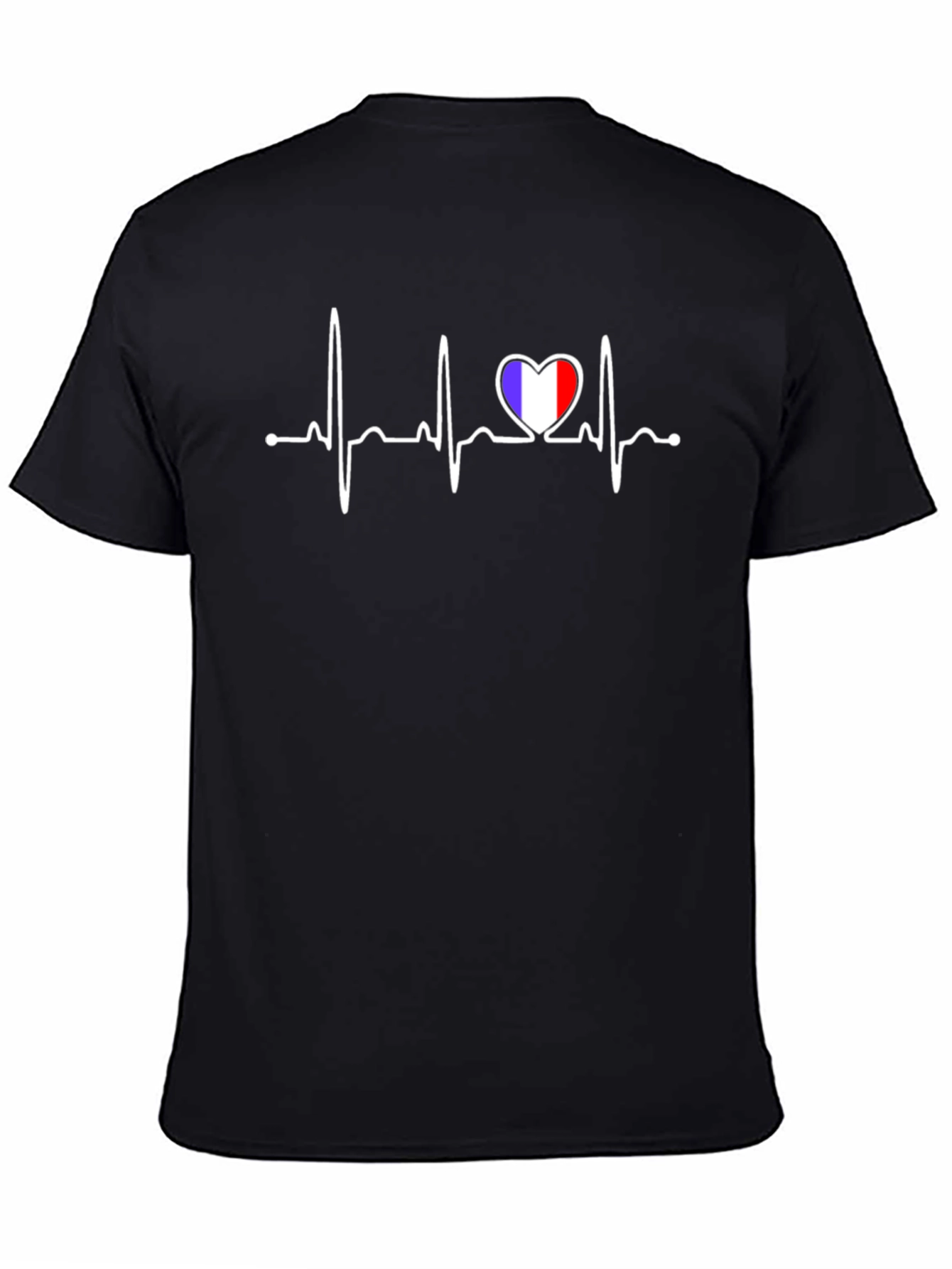 France Flag Heartbeat T-Shirt - French Pride Tee