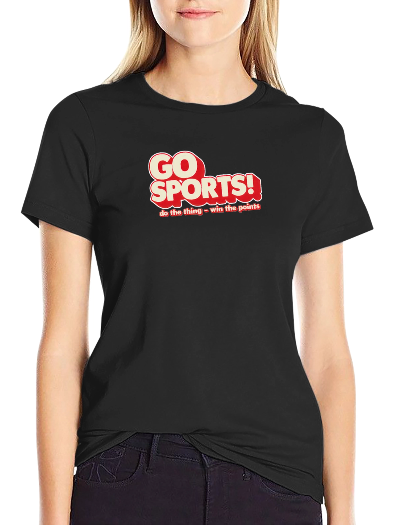 Go Sports! Graphic Tee - Black Cotton T-Shirt