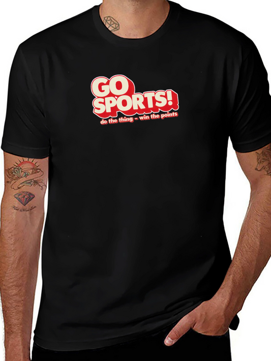 Go Sports! Graphic Tee - Black Cotton T-Shirt