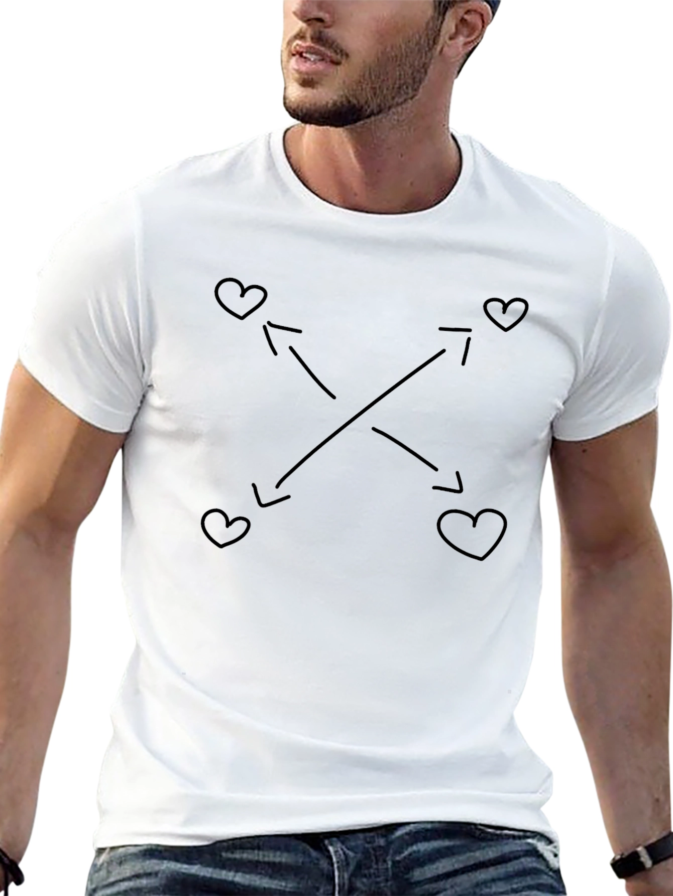 Heart Arrow Graphic Tee - Soft Black T-Shirt