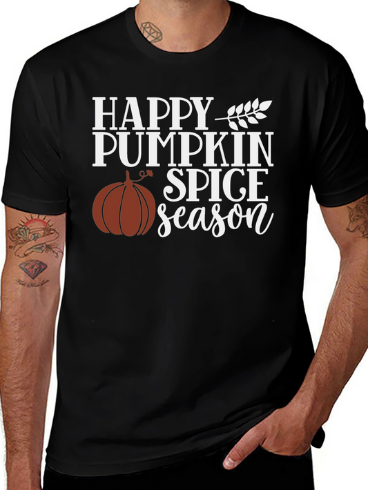 Happy Pumpkin Spice Season Black Graphic Tee