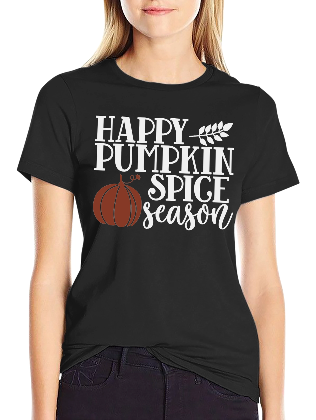 Happy Pumpkin Spice Season Black Graphic Tee