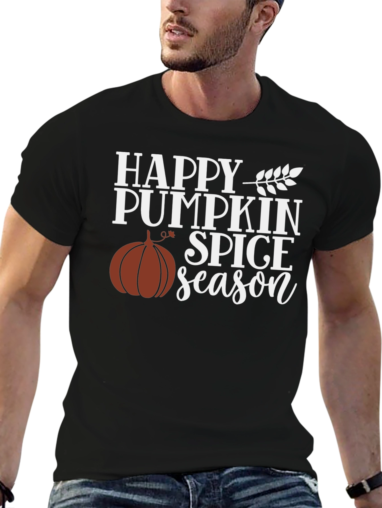 Happy Pumpkin Spice Season Black Graphic Tee