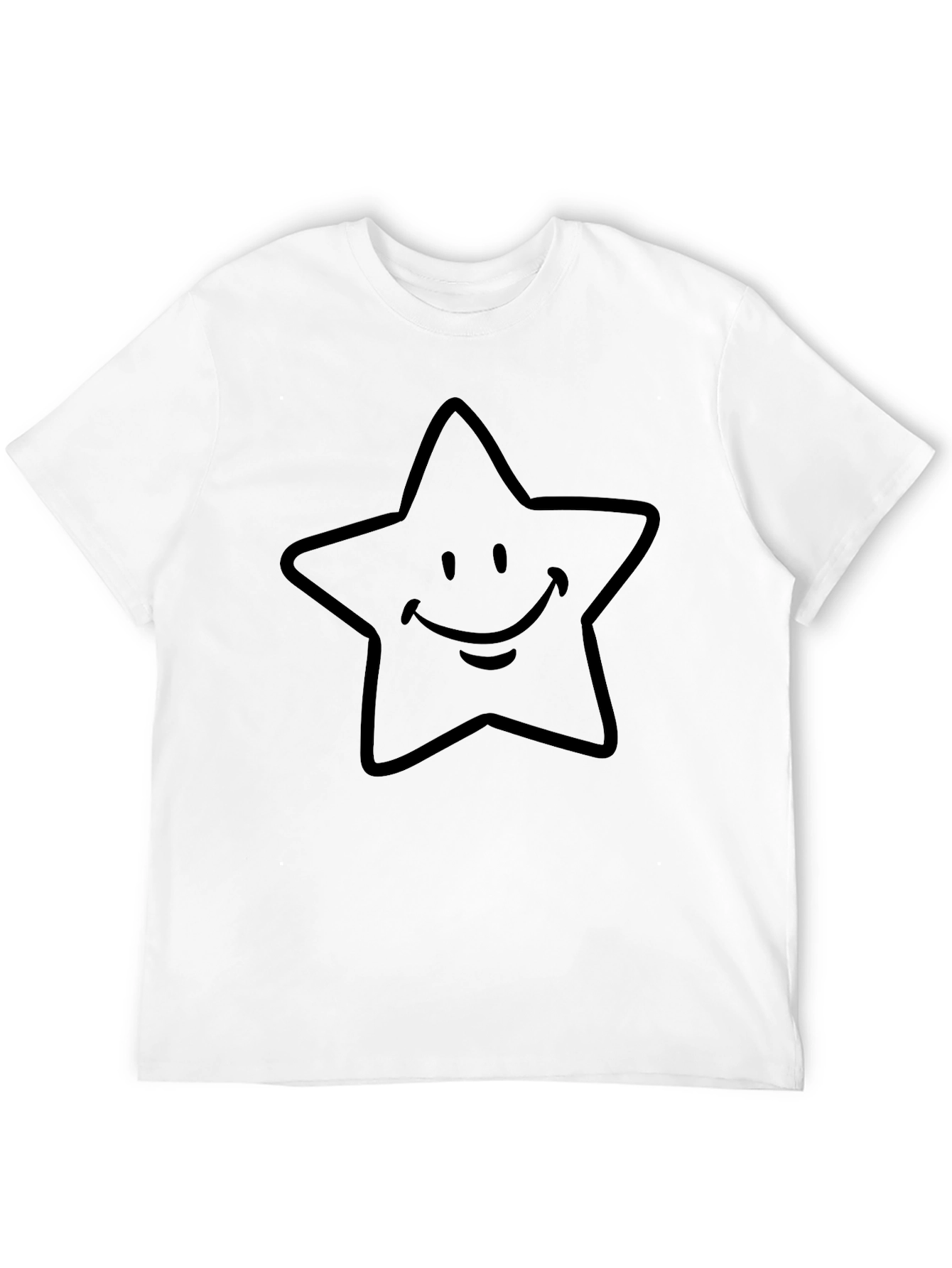 Star Smile Graphic Tee - Classic Black Comfort