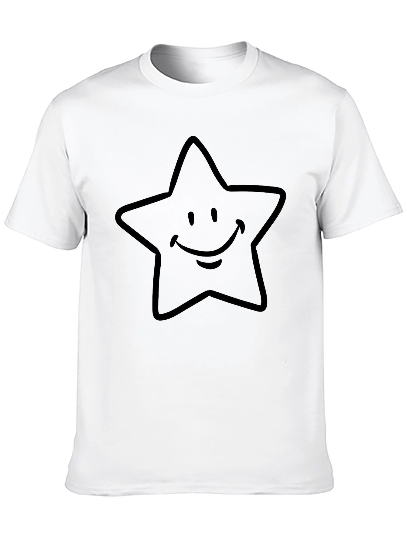 Star Smile Graphic Tee - Classic Black Comfort