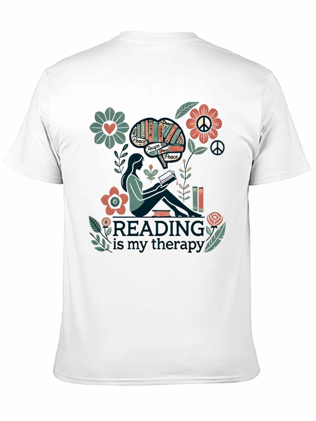 Reading is My Therapy Graphic Tee - Black