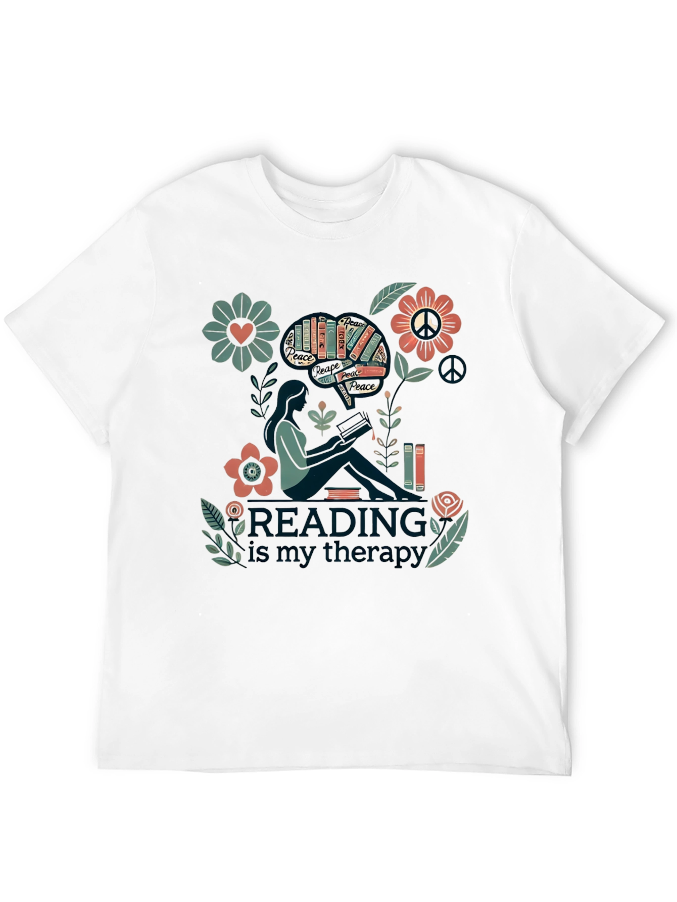 Reading is My Therapy Graphic Tee - Black