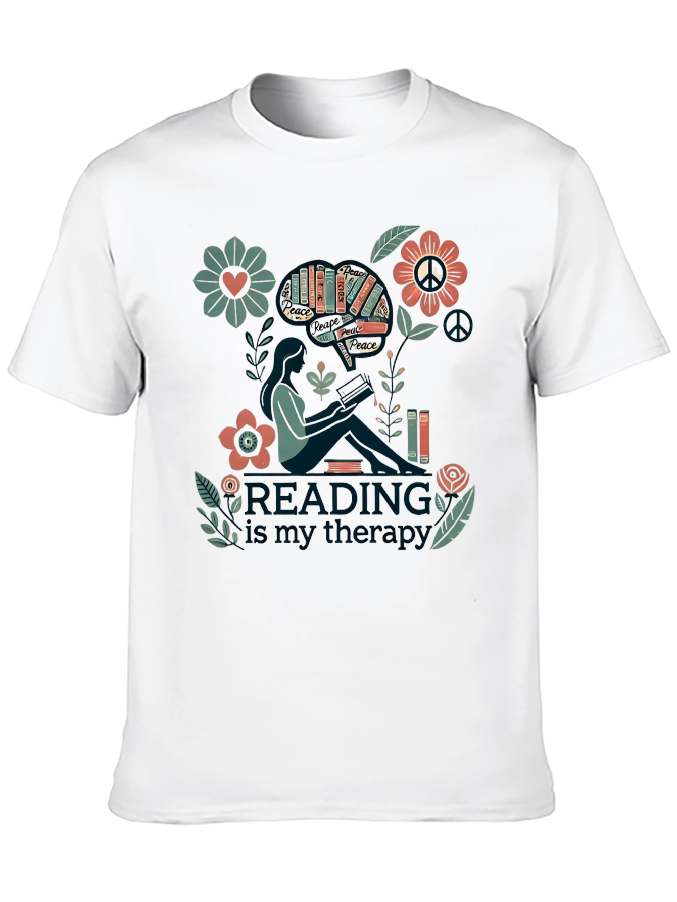 Reading is My Therapy Graphic Tee - Black
