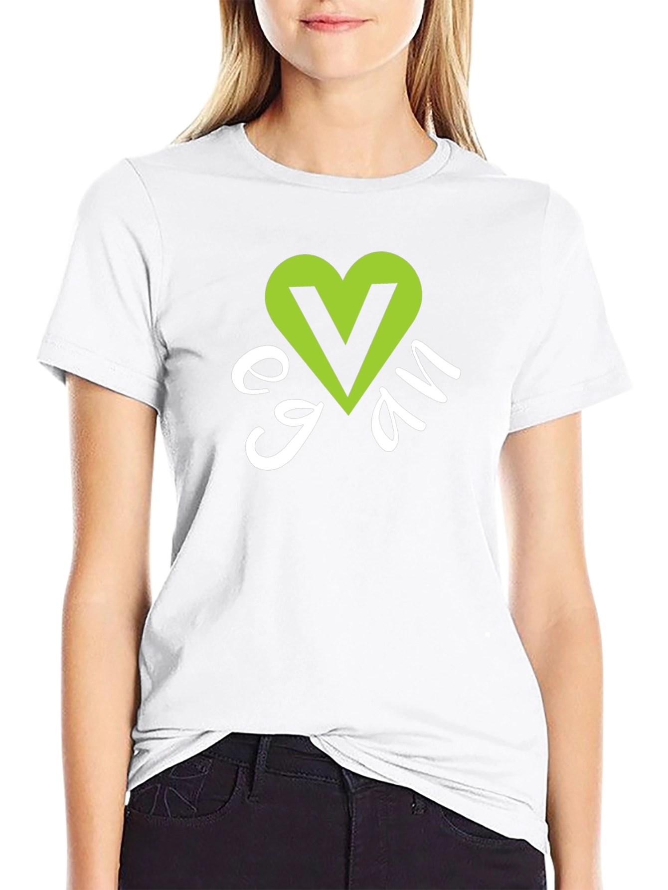 Vegan Heart Graphic T-Shirt - Black