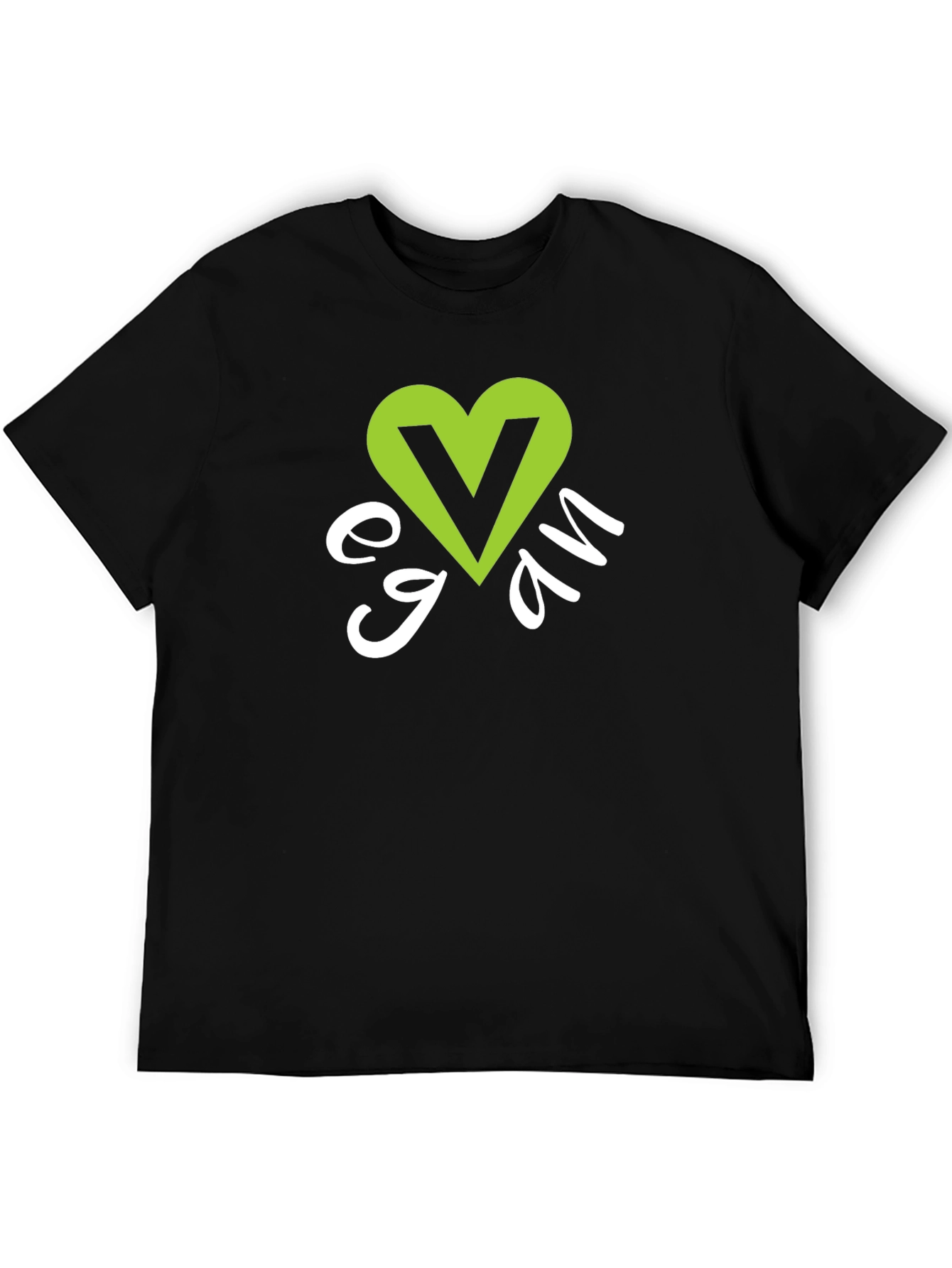 Vegan Heart Graphic T-Shirt - Black
