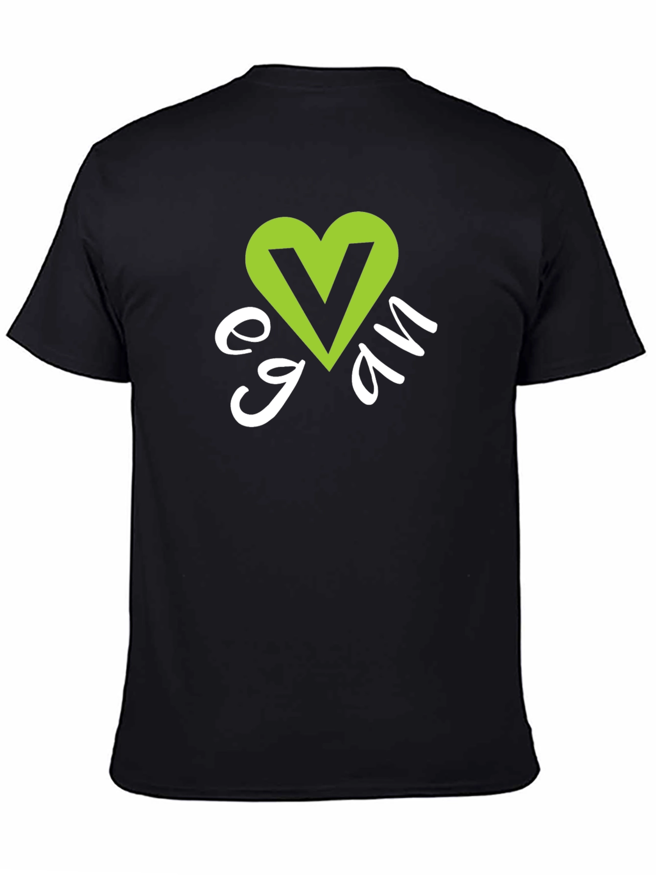 Vegan Heart Graphic T-Shirt - Black