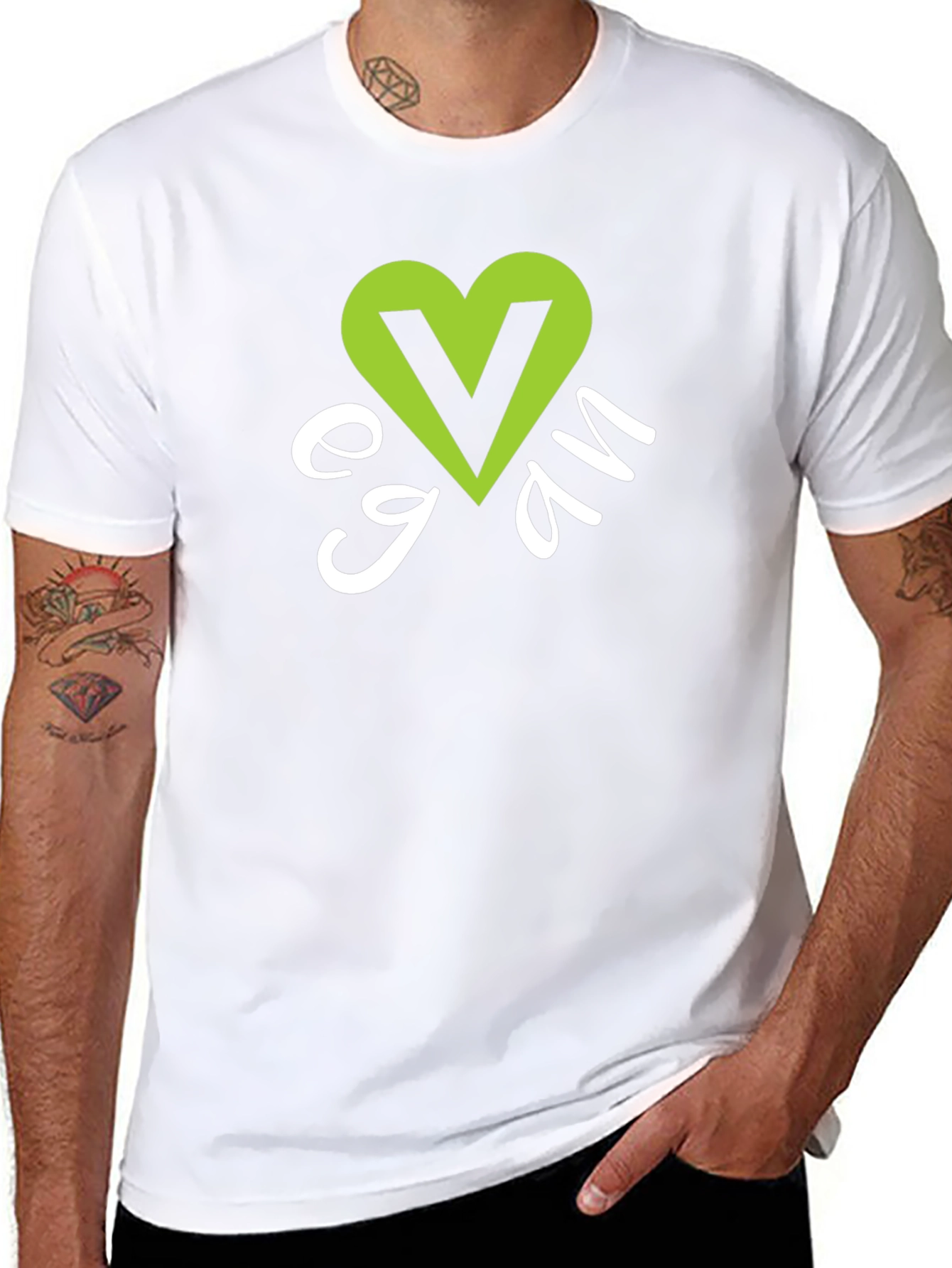 Vegan Heart Graphic T-Shirt - Black