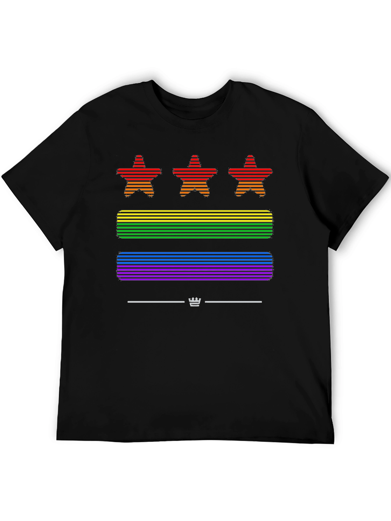 Pride Stars Striped Graphic T-Shirt