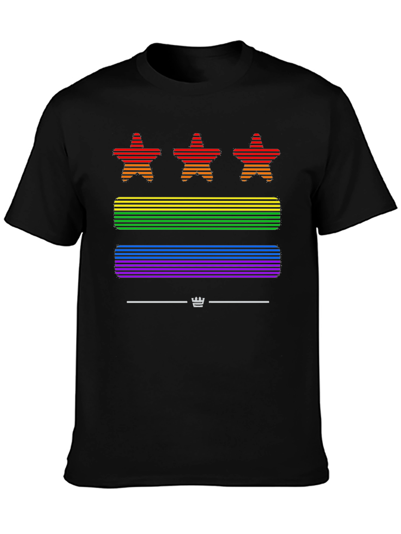Pride Stars Striped Graphic T-Shirt
