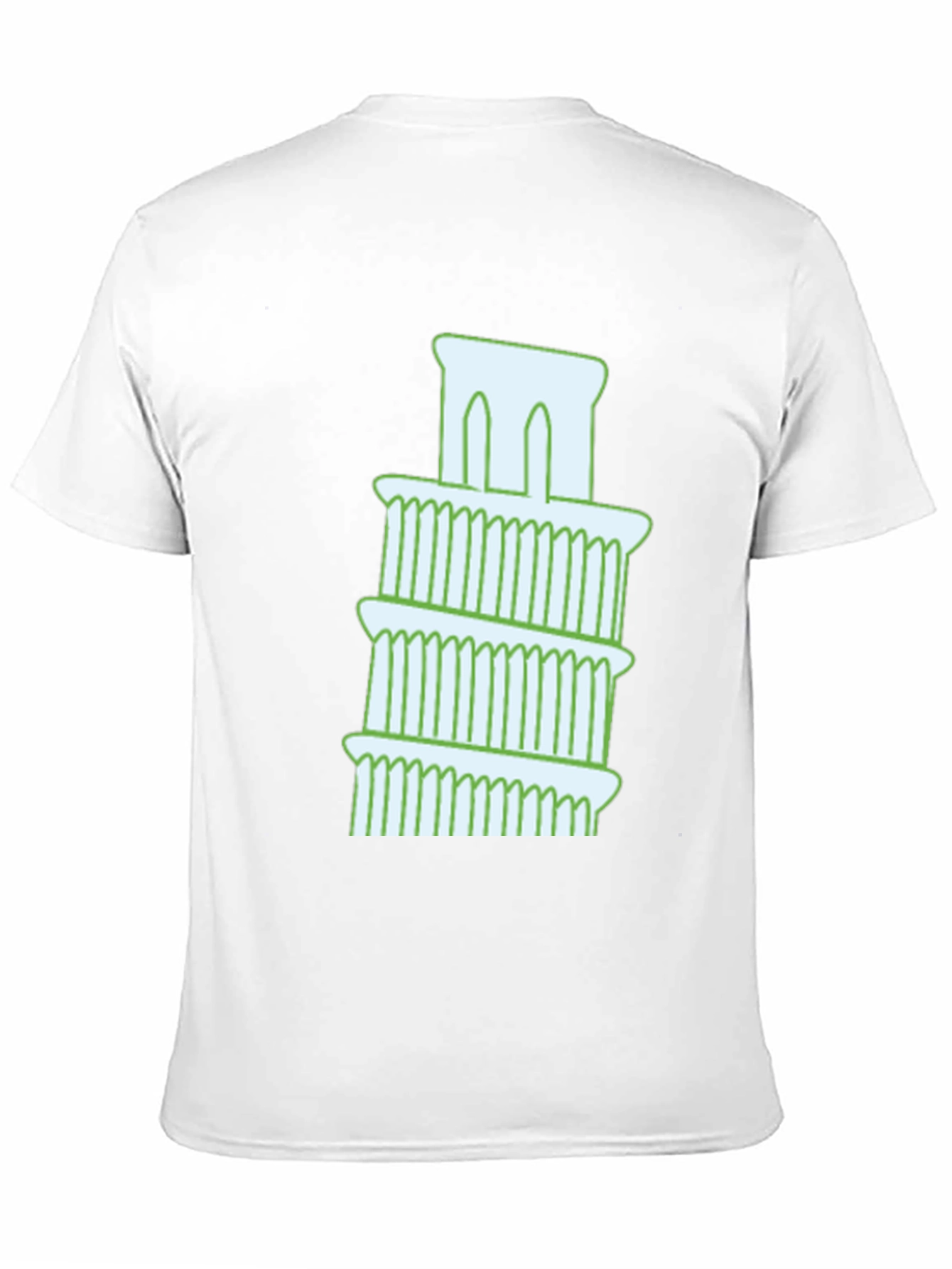 Leaning Tower Graphic Tee - Black Cotton T-Shirt