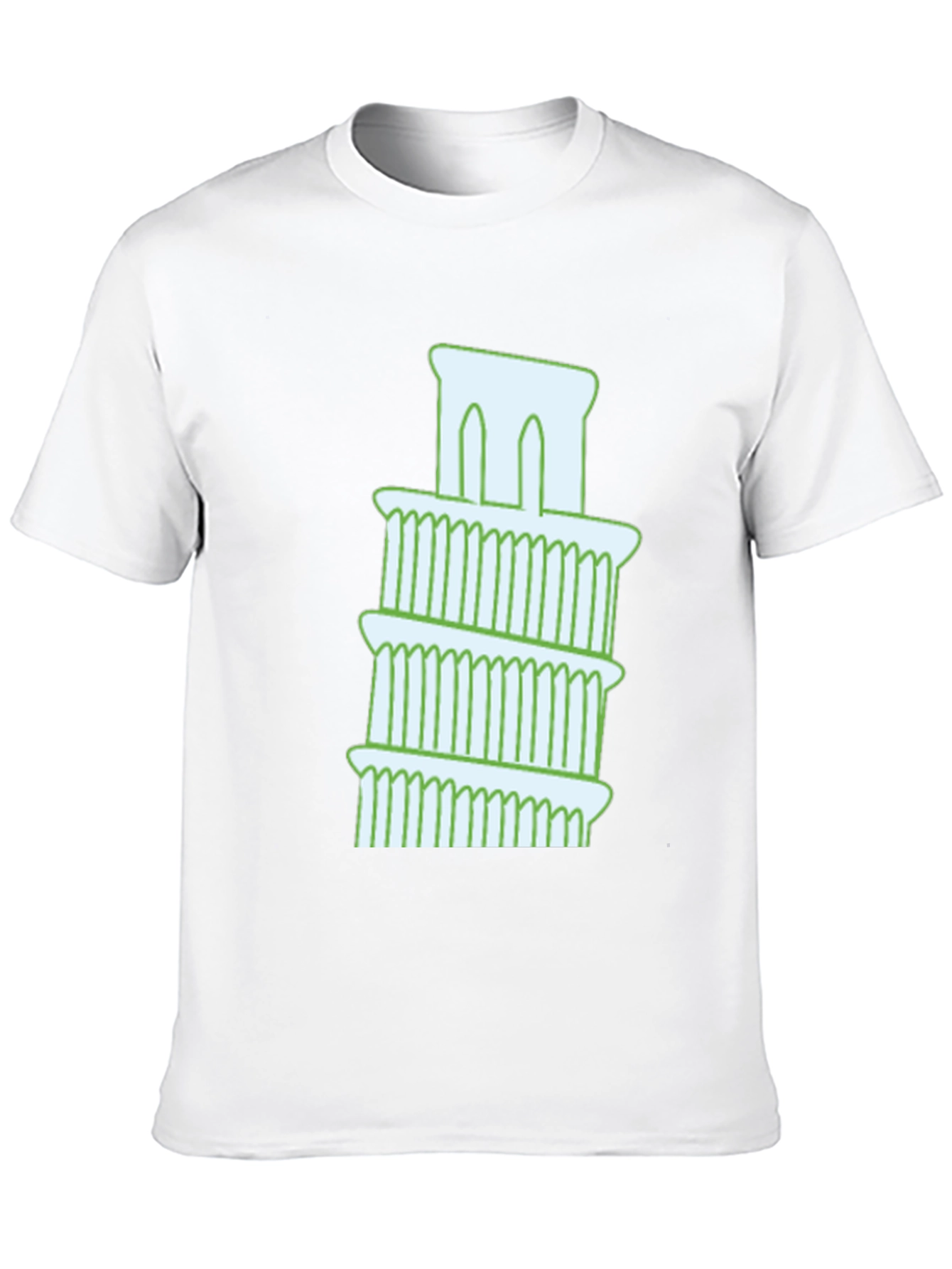 Leaning Tower Graphic Tee - Black Cotton T-Shirt