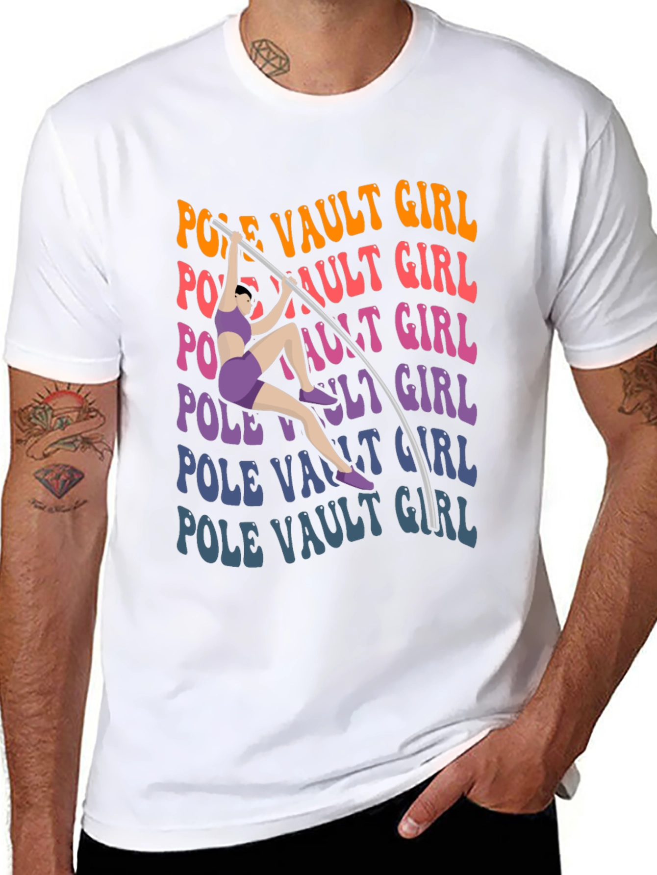 Pole Vault Girl T-Shirt Graphic Tee