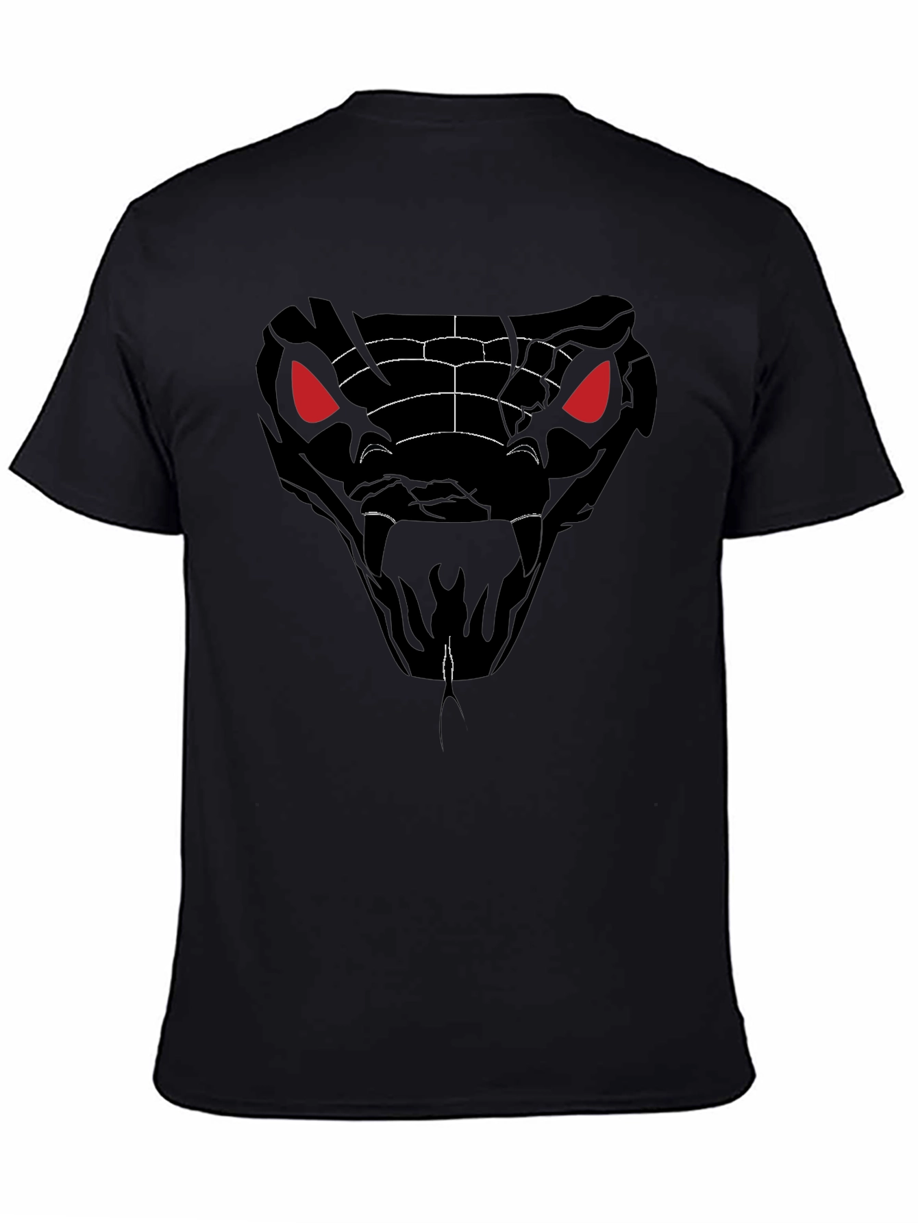 Mens Black Snake Graphic T-Shirt